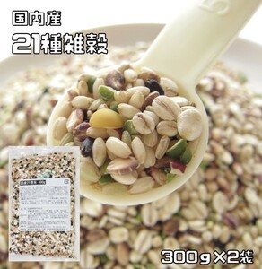 21種雑穀 300ｇ×2袋 国産 プレミアム （メール便）国内産 雑穀米 雑穀ごはん 保存食 非常食 訳あり 栄養 健康 押麦 黒米 もち麦