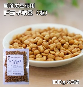 ドライ納豆 塩味 100ｇ×3袋 豆力 国内産 国産 干し納豆 乾燥納豆 おつまみ 豆菓子 発酵食品 納豆スナック 納豆菓子