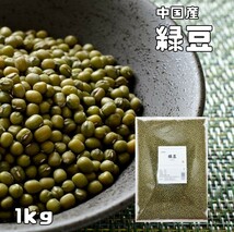 緑豆 1ｋg まめやの底力 中国産 りょくとう モヤシ豆 国内加工 乾燥豆 豆類 スープ 輸入豆 業務用_画像1