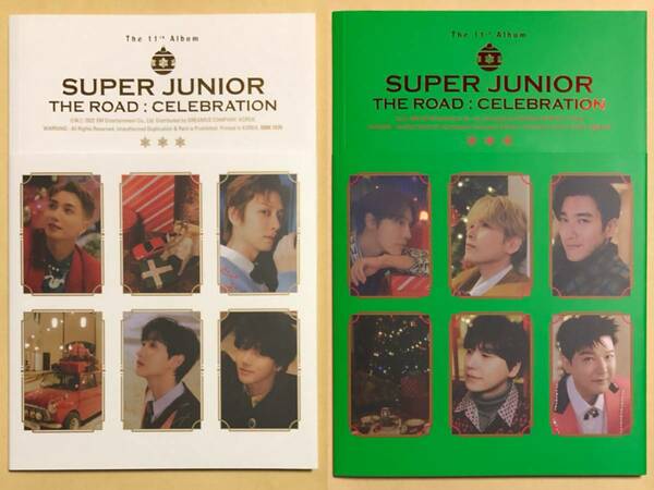SUPER JUNIOR The 11th Album ROAD : CELEBRATION SJ ウィンター アルバム CD トレカ 韓国盤 白 緑 2枚セット TREE ver SNOW ver