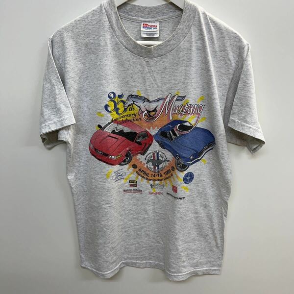 ◆オススメ◆USA製90s Hanes Mastang 35th Anniversary両面プリントTシャツ HEAVYWEIGHT 50/50サイズM