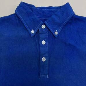 6色展開 フレンチリネン ボタンダウン プルオーバーシャツ ブルーの画像3