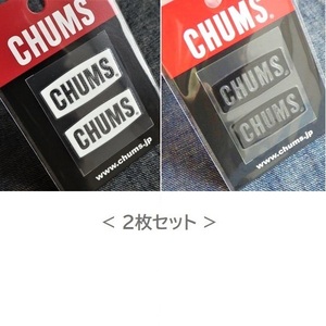 CHUMS Emboss Sticker CH62-1125 WH Bk 新品 ＜ 2枚セット ＞