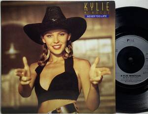 【英7】 KYLIE MINOGUE / NEVER TOO LATE / KYLIE'S SMILEY MIX ( メドレー TURN IT INTO LOVE ) / 1989 UK盤 7インチシングル EP 45 WINK