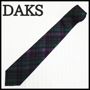 日本製 極美品 DAKS ダックス ネクタイ チェック シルク100%