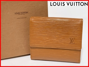 即決 LOUIS VUITTON ルイヴィトン エピ 三つ折り 財布 茶 箱 ウォレット レディース メンズ D5