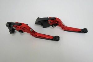 CBR600RR 03 04 05 06 CBR954RR 2002-2003 可倒式 ダブルビレットレバー 赤 【ae-cb954-b】