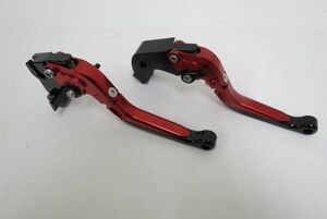 Ninja1000 (11-16)/Z1000 (07-16)/ZX-10R (06-15)/ZX-6R (07-17) 可倒式ダブルビレットレバー 赤【ae-z1000-c】