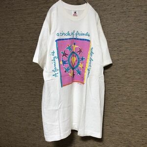 フルーツオブザルーム　半袖Tシャツ USA製　90s　ハート　アート　ビンテージ27 古着　入手困難　激レア　希少 人気　ビッグプリント　白