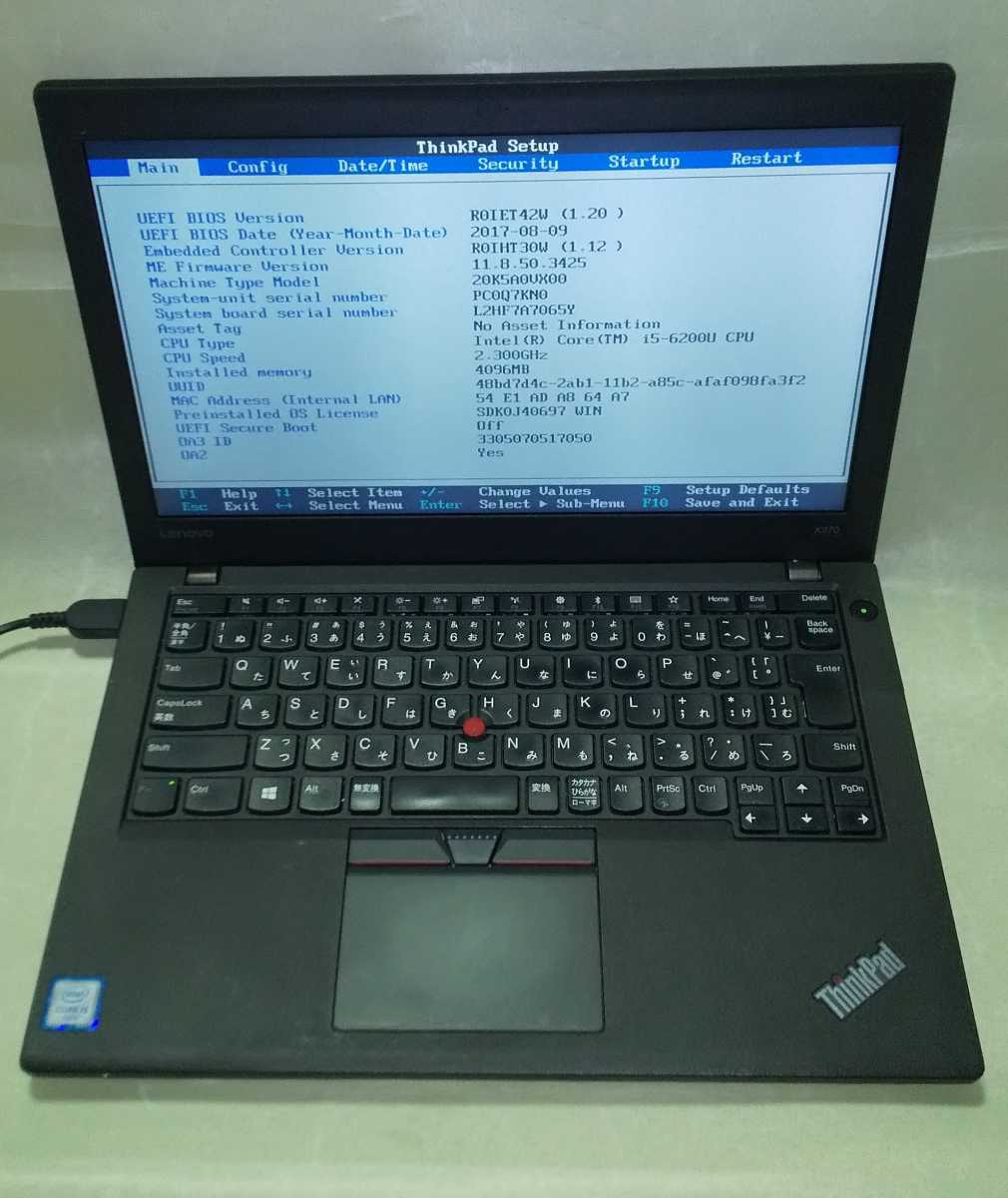Bios OK】 Lenovo ThinkPad X270 i5-6200U/4GB 第6世代③ | JChere雅虎
