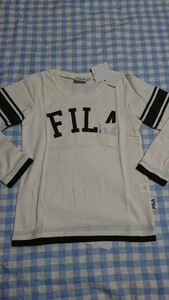 ♪161☆未使用・保管品☆FILA☆ポケット付き　長袖Tシャツ　アイボリー120③