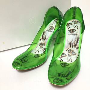 UNDERCOVER undercover skeleton high heel vinyl middle ./ cat pattern green / green UCY1F01 XXS