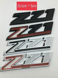 1個 ABS シルバー赤黒ロゴ Z71 エンブレム車のフェンダーバッジデカールシボレーシルバラードコロラドタホ Z71 ステッカーアクセサリー