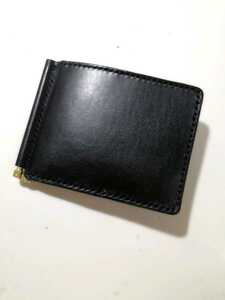 [ hand made ] suit ... black leather. money clip 