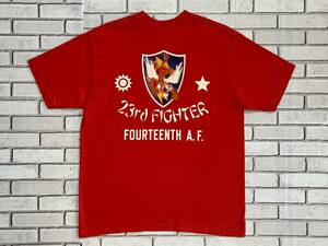 ＵＳＥＤ　バズリクソンズ　BUZZ RICKSON'S　半袖Ｔシャツ　サイズＳ　MADE IN U.S.A　23rd FIGHTER FOURTEENTH A.F.　TOYO ENTERPRISE