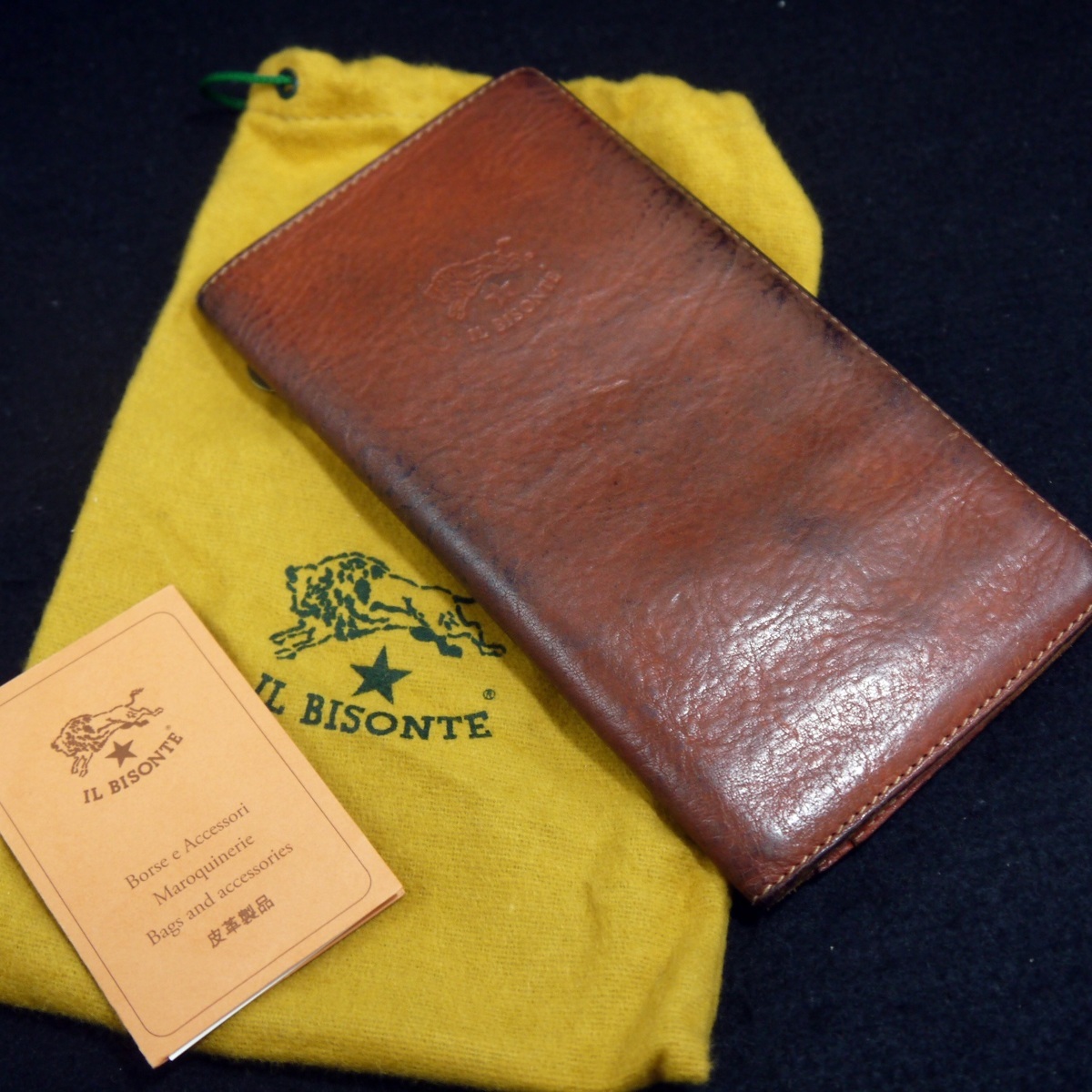 送料無料選択可 USED品・保管品 IL BISONTE イルビゾンテ 2つ折り長