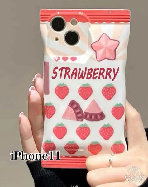 イチゴ模様iPhoneケース☆マルチカラー☆iPhone11