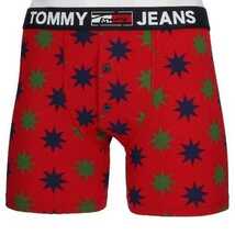 TOMMY HILFIGER トミーヒルフィガー TOMMY JEANS トミージーンズ オーガニックコットン 前開き ボクサーパンツ メンズ 53312400 コーラル M_画像1