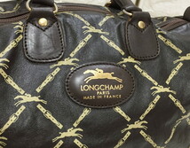 no16340 Longchamp ロンシャン フランス製 レザー ハンド トート ミニボストン バッグ_画像3