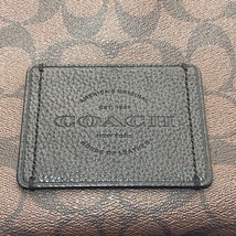 □□ COACH コーチ ショルダーバッグ　シグネチャー C6636 ブラック×ダークブラウン やや傷や汚れあり_画像9