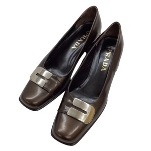 ♪♪ PRADA プラダ レディース パンプス SIZE 38（24cm） ブラウン やや傷や汚れあり