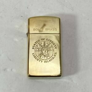 ZIPPO ジッポ オイル ライター SOLID BRASS ソリッドブラス 真鍮 ダブルイヤー 1932 1992 STATUE OF LIBERTY LIBERTY ISLAND N.Y. 未着火