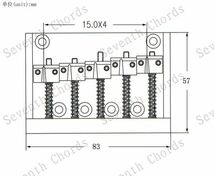 B016:ヴィンテージ タイプシュトレイ 5弦エレクトリックベースブリッジ_画像3