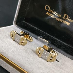 [ ultimate beautiful goods ]Dior Dior cuffs Gold silver Dior Logo oval 