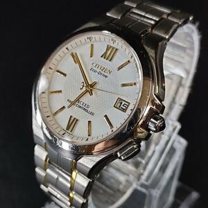  ultimate beautiful goods [ operation goods ]CITIZEN Citizen Exceed H410 white solar 