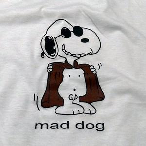 送込【Mad Dog】露出犬/Snoopy /ホワイト★選べる5サイズ/S M L XL 2XL/ヘビーウェイト 5.6オンス