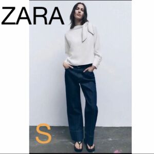 ZARA トリミングリボンブラウス