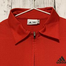 【adidas golf】アディダスゴルフ メンズ 半袖ハーフジップシャツ Mサイズ 赤 送料無料_画像3