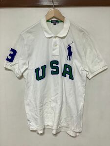 よ1181 Polo Ralph Lauren ラルフローレン 半袖ポロシャツ XL(18-20) 170/88 キッズ ホワイト ビッグポニー