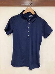 を1146 NIKE GOLF ナイキゴルフ メッシュ半袖ポロシャツ レディース S ネイビー ドライ DRI-FIT