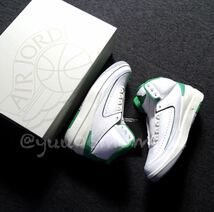 新品 正規品 サイズ27.5cm NIKE AIR JORDAN2 RETORO ナイキ エア ジョーダン2 レトロ 白 グリーン タグ付き 箱あり US9.5_画像1