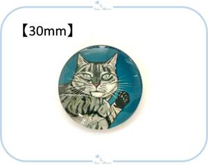 E275-3 カボション 猫 デザイン【 30mm 】デザイン③ 可愛い ねこ ネコ ハンドメイド 手芸 材料 1個売り パーツ ペット 愛猫 在庫わずか