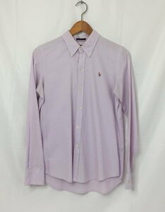 RALPH LAUREN SPORT ラルフローレンスポーツ オックスフォード ワンポイント刺繍 ボタンダウンシャツ サイズ8 薄ピンク メンズ