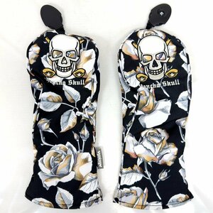 ★WINWIN STYLE ウィンウィン YANCHA SKULL ROSE　FW用ヘッドカバー FWCP-027 BK ×2個組★ヤンチャスカルローズ★