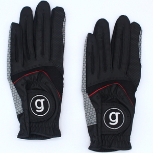 ★G-GOLF シリコン樹脂加工 非公認 ゴルフグローブ 左手用 2枚組 ブラック S（21-22cm）★送料無料★