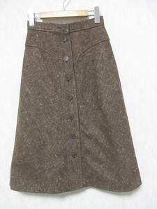 emanyu L Ungaro Emanuel Ungaro button attaching skirt tea Brown .3426