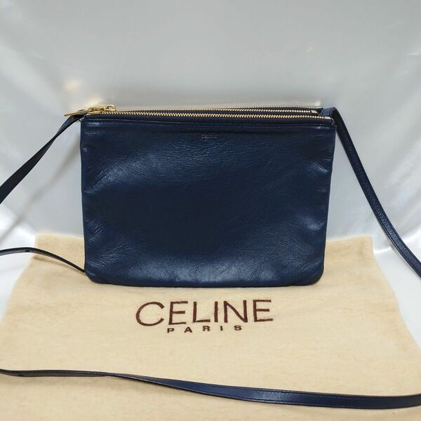 美品 CELINE トリオ ラージ ショルダーバッグ