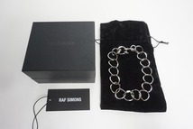 美品 正規 22SS RAF SIMONS ラフシモンズ Linked Rings Chain Necklace リンク リング チェーン ネックレス シルバー 本物826N▲_画像1