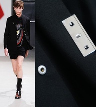 正規 美品14SS RAF SIMONS ラフシモンズ メタルボタン テーラード ジャケット スリーボタン 141-505 アーカイブ 本物 黒731N▲_画像10