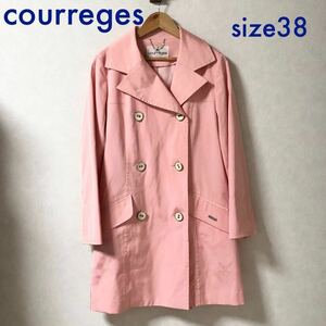 courreges Courreges тренчкот двойной breast size38 розовый ito gold производства 