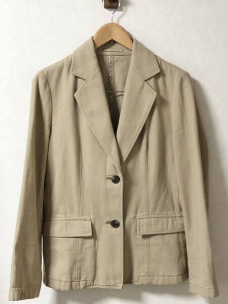 BURBERRY LONDON バーバリーロンドン コットンジャケット シングル 2つボタン ノバチェック ベージュ 裏地なし
