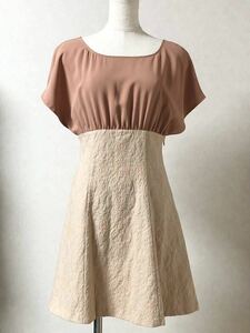 JILL STUART ジルスチュアート　ワンピース　size 2 日本製　バイカラー　ベージュ