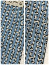 HERMES エルメス　H織り　ネクタイ　シルク100% フランス製　ライトブルー_画像9