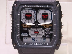 ■♪価格高騰! 資産価値！ 稼働 電池新品 メンズ ビンテージ 高級超レア！ CITIZEN シチズン デジアナ ジェットボーイ ベルト新品 完動品