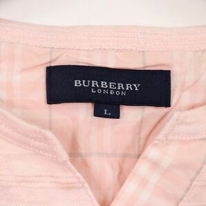 バーバリーロンドン Tシャツ 半袖 キーネック ホースマーク コットン100％ トップス メンズ Lサイズ ピンク BURBERRY LONDONの画像3