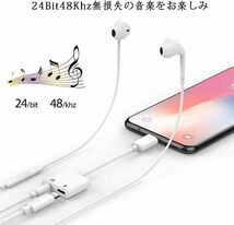 【２点】iPhone イヤホン変換アダプター Lightning　・有線イヤホン_画像4